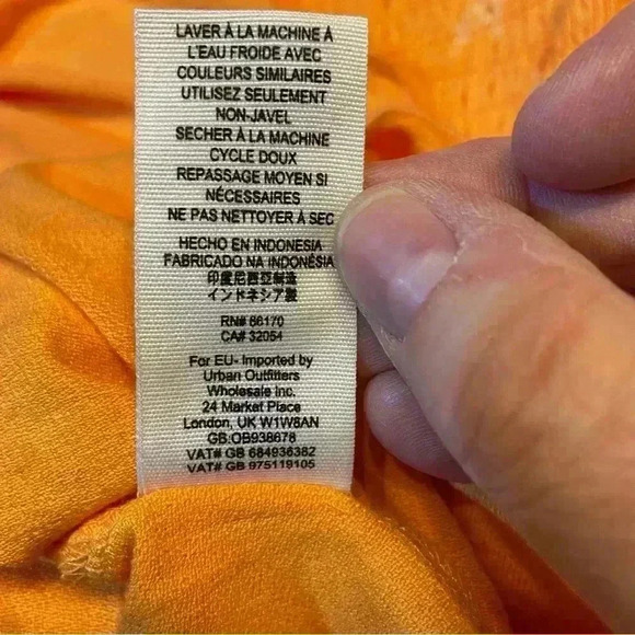 Free People Lana off Shoulder Tunic Orange Boho Peasant Smocked Blouse NWOT - Picture 7 of 7